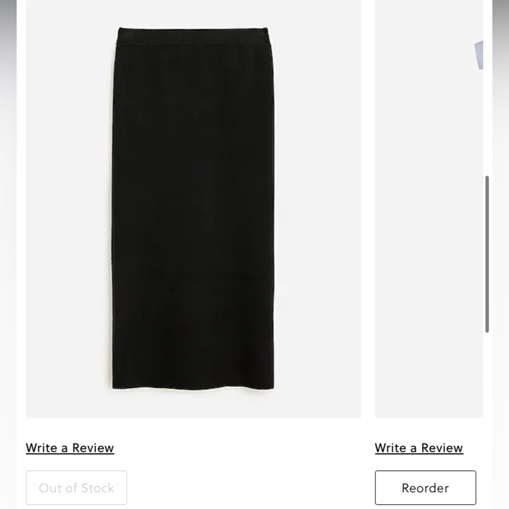 Women’s black sweater tube skirt size large NWT j crew
